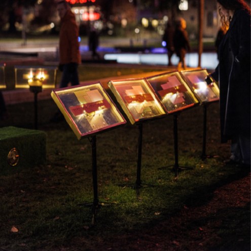 Anders Lind.  Flashlight Orchestra. Interactive media. Umeå City Center, 2023.