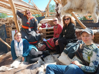 Soptsestimmie organizers Laura Junka-Aikio, Liisa-Ravna Finbog, Eva Maria Fjellheim, Britt Kramvig, Henrikke Ellingsen