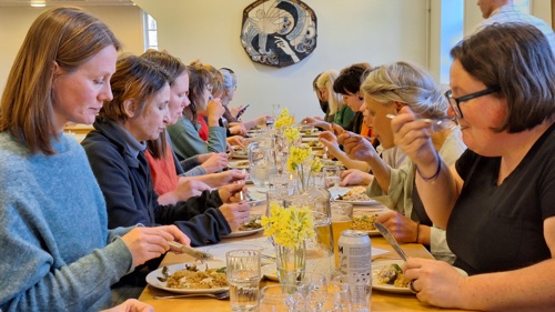 Joint dinners have been core activities in Lila. They have been seen as acts of care and nurture and have built the team spirit among the participants in each school. Photo: Antti Stöckell, 2025.